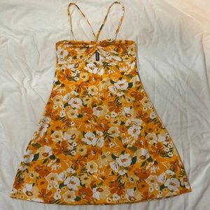 Orange floral dress